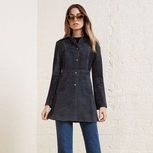 Reformation Blue Dayle Suede Jacket, size XS